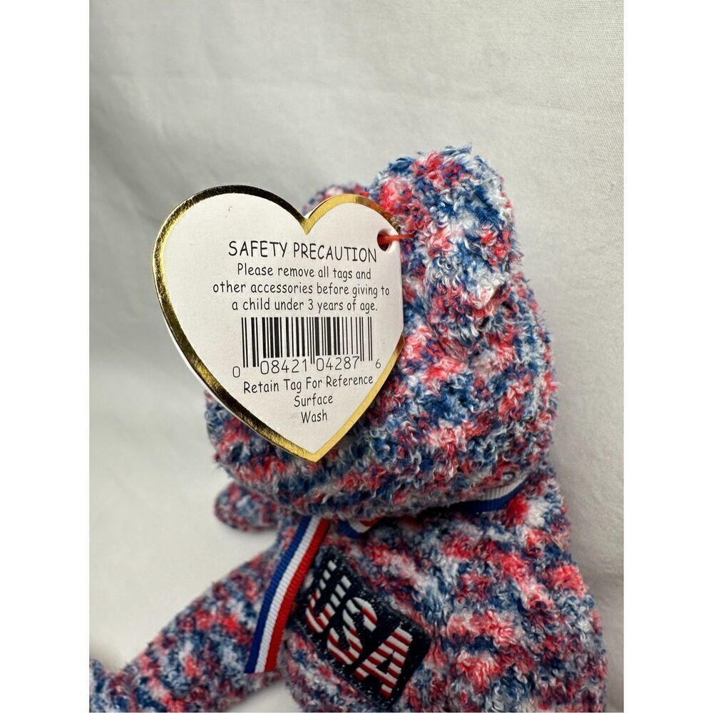 RARE Ty Beanie Baby USA 2000 Bear Proud To Be An American TAG ERRORS Retired #44 - Picture 7 of 7